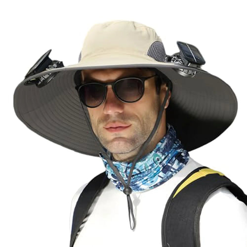 Solar Fan Wide Brim Sun Hat