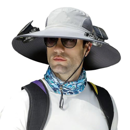 Solar Fan Wide Brim Sun Hat