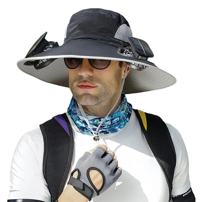 Solar Fan Wide Brim Sun Hat